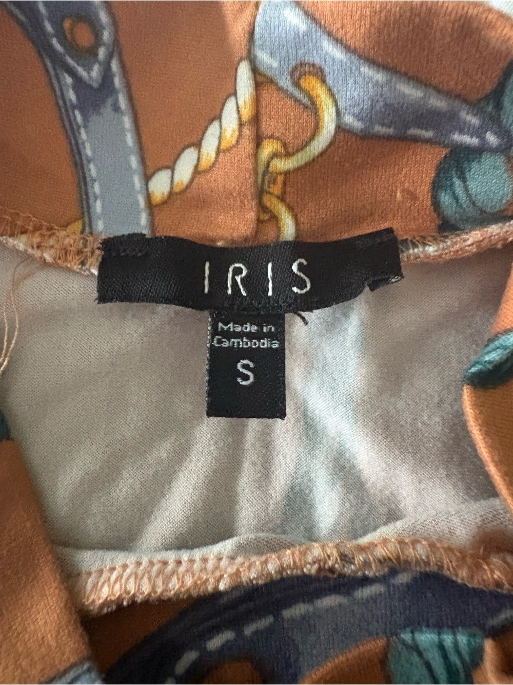 iris Rust Chain & Rope Print Mock Neck Bodysuit - Picture 8 of 8